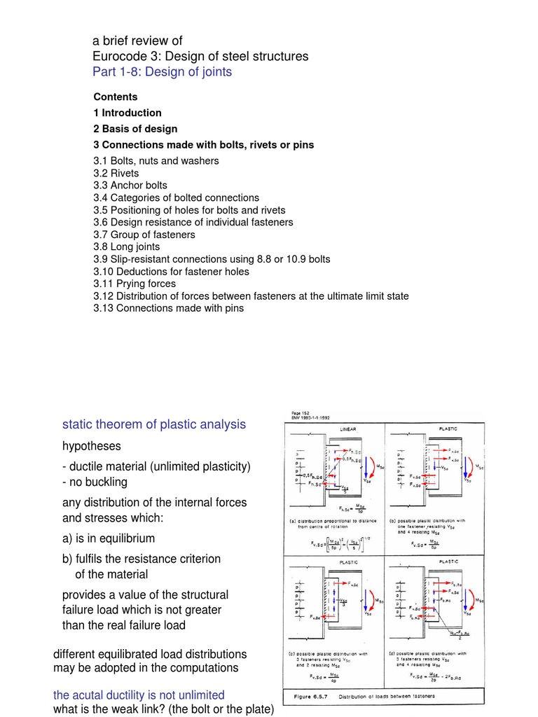 Eurocode 3: Steel Joints Design Guide | PDF | Strength Of Materials | Screw