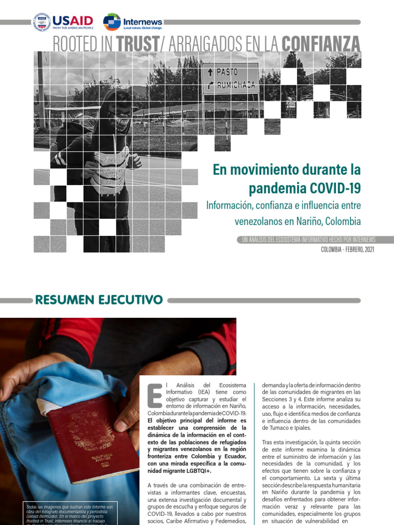En Movimiento Durante La Pandemia COVID-19 Venezolanos en Nariño | PDF ...