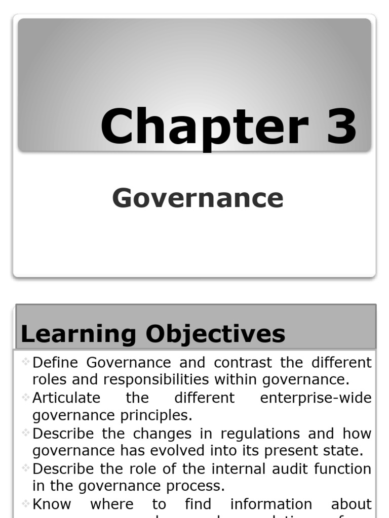 Chapter 3 Governance Ic Pdf Internal Audit Governance