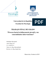 Proceso hacia la delincuencia juvenil y sus concomitantes intervenciones