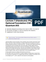 Lecture 7 (Handouts) - Physics Optional Foundation CSE 2021 by Quantum IAS