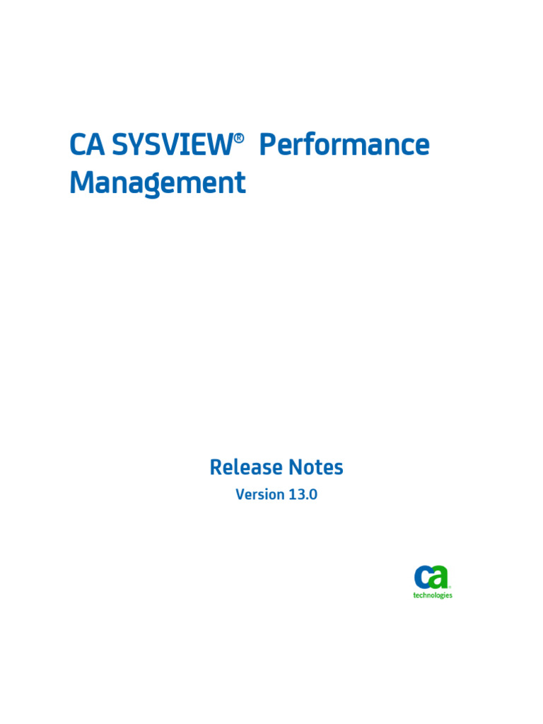 SysviewPM Rel Notes Enu | PDF | Central Processing Unit | Data Type