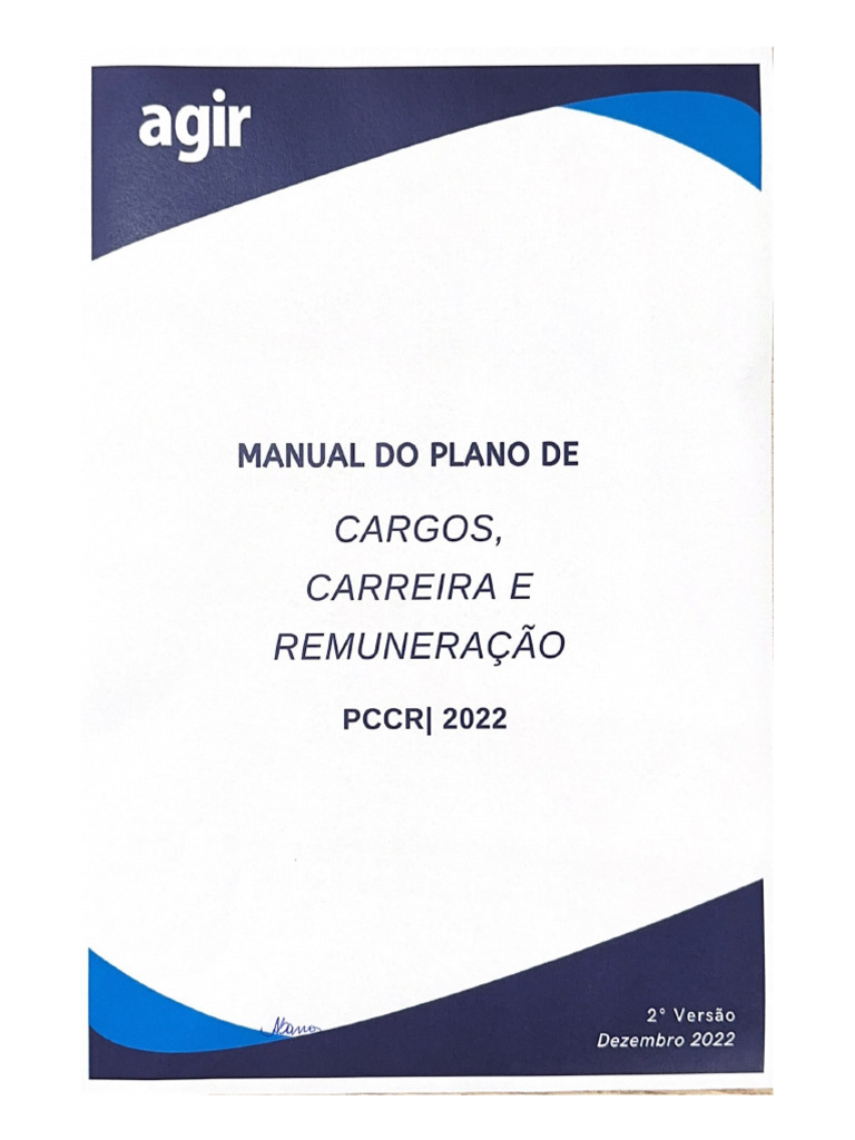 Manual Do Plano de Cargos, Carreira e Remuneração (PCCR) - Agir, Crer ...