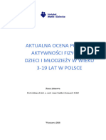 Aktualna Ocena Poziomu Aktywności Fizycznej Dzieci i Młodzieży w Wieku 3-19 Lat w Polsce Raport IMD 2018v4