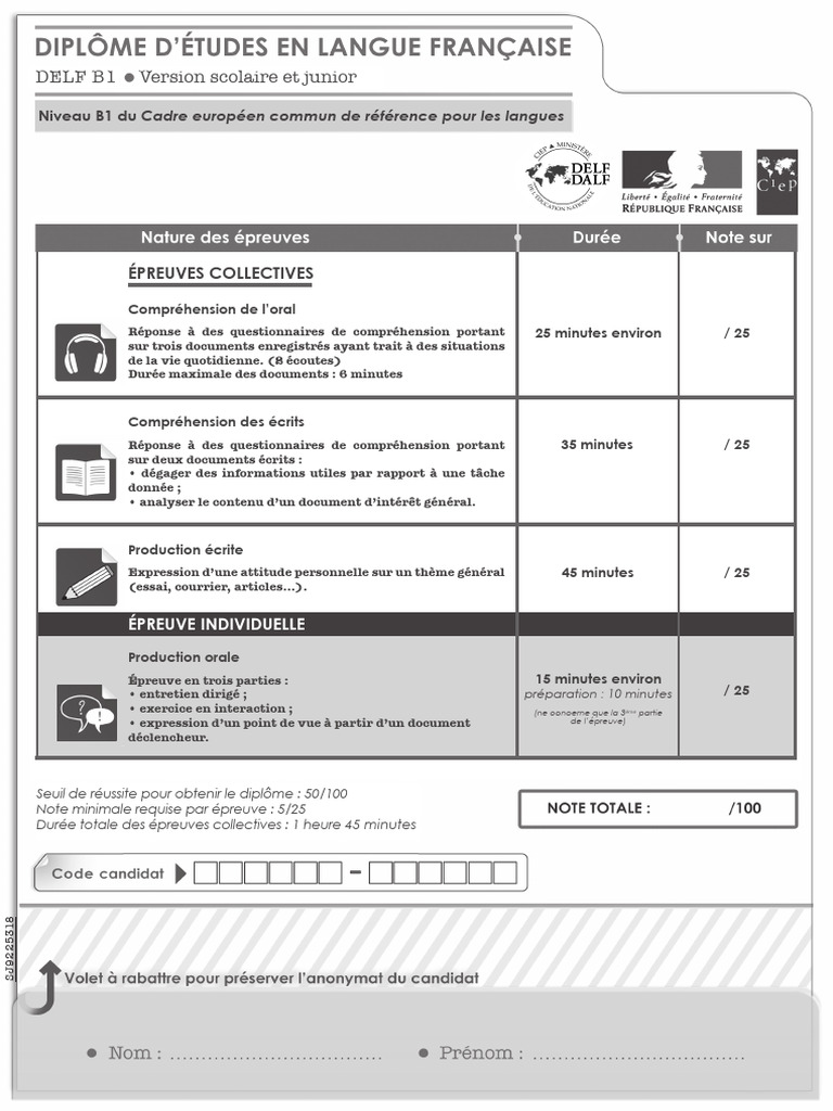 Épreuves DELF B1 : Compréhension et Production | PDF | Graffiti