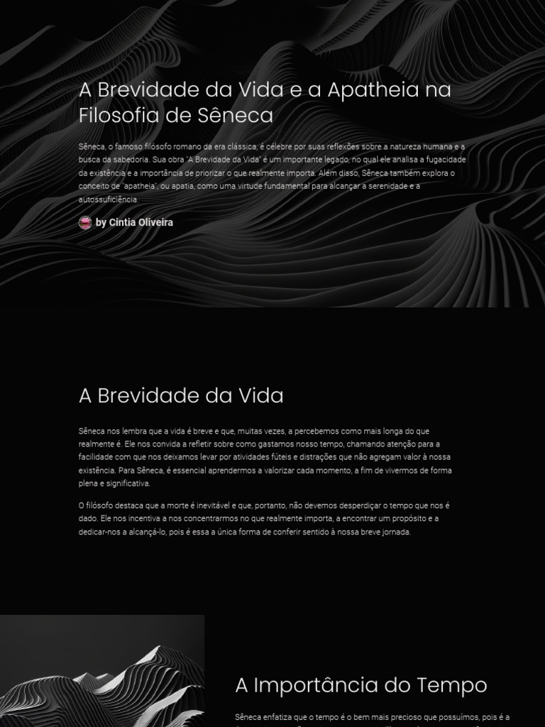 A Brevidade Da Vida e A Apatheia Na Filosofia de Seneca | PDF | Sêneca ...