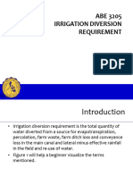 Irrigation Diversion Requirement