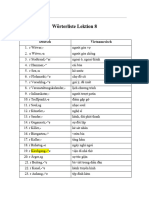 Schritte PN 4, Lektion 8, Wörterliste