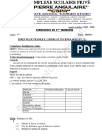 Composition Du 3ème Trimestre PCT 4ème 2019-2020 CS Pierre Angulaire