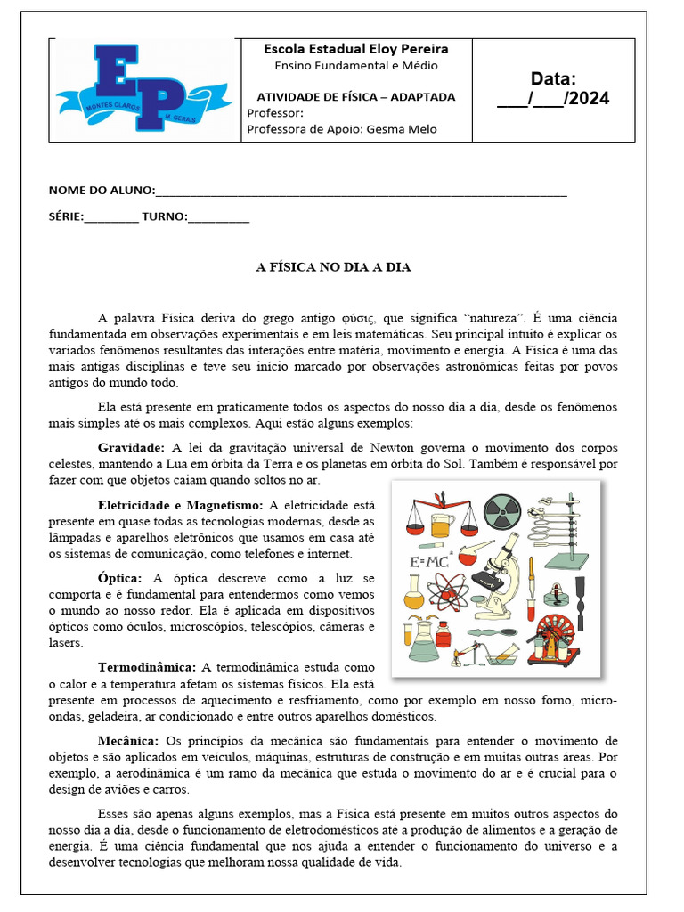 Física no Cotidiano: Atividades e Exemplos | PDF | Física | Física ...