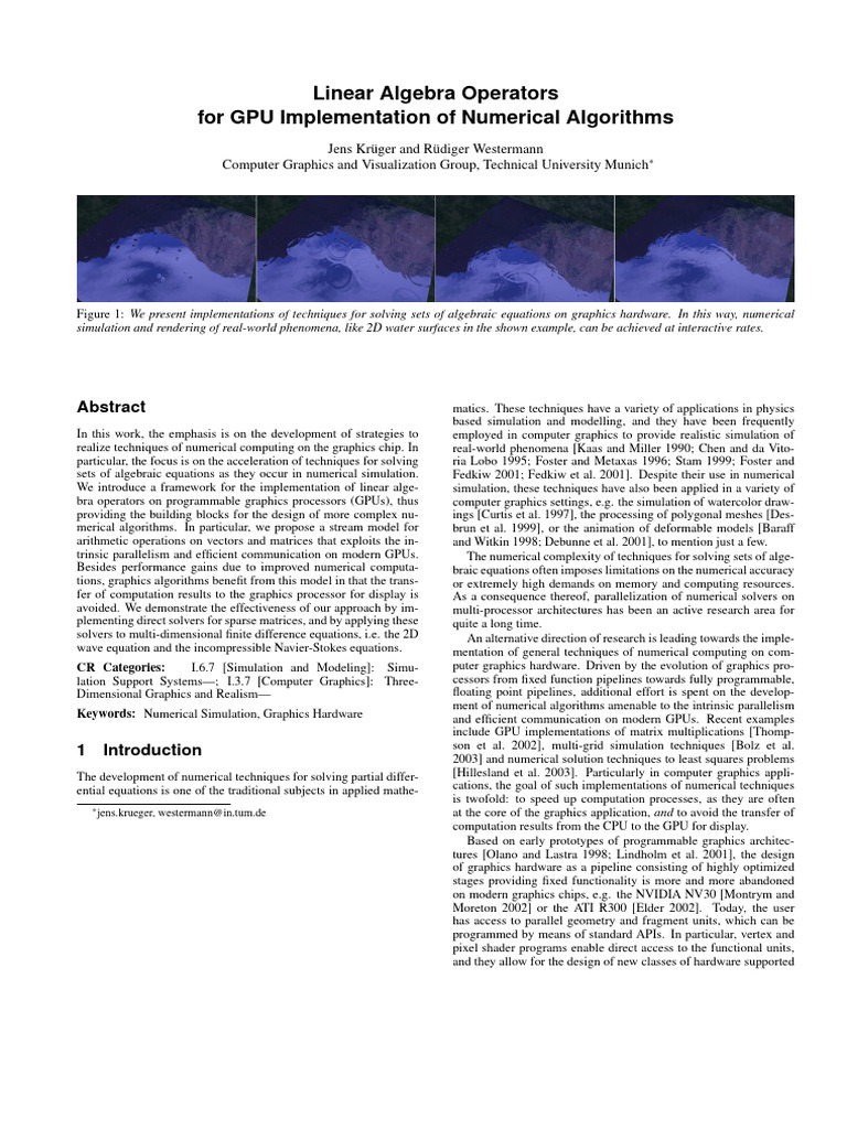 GPU - Linear Algebra Operators For GPU Implementation of Num | PDF ...