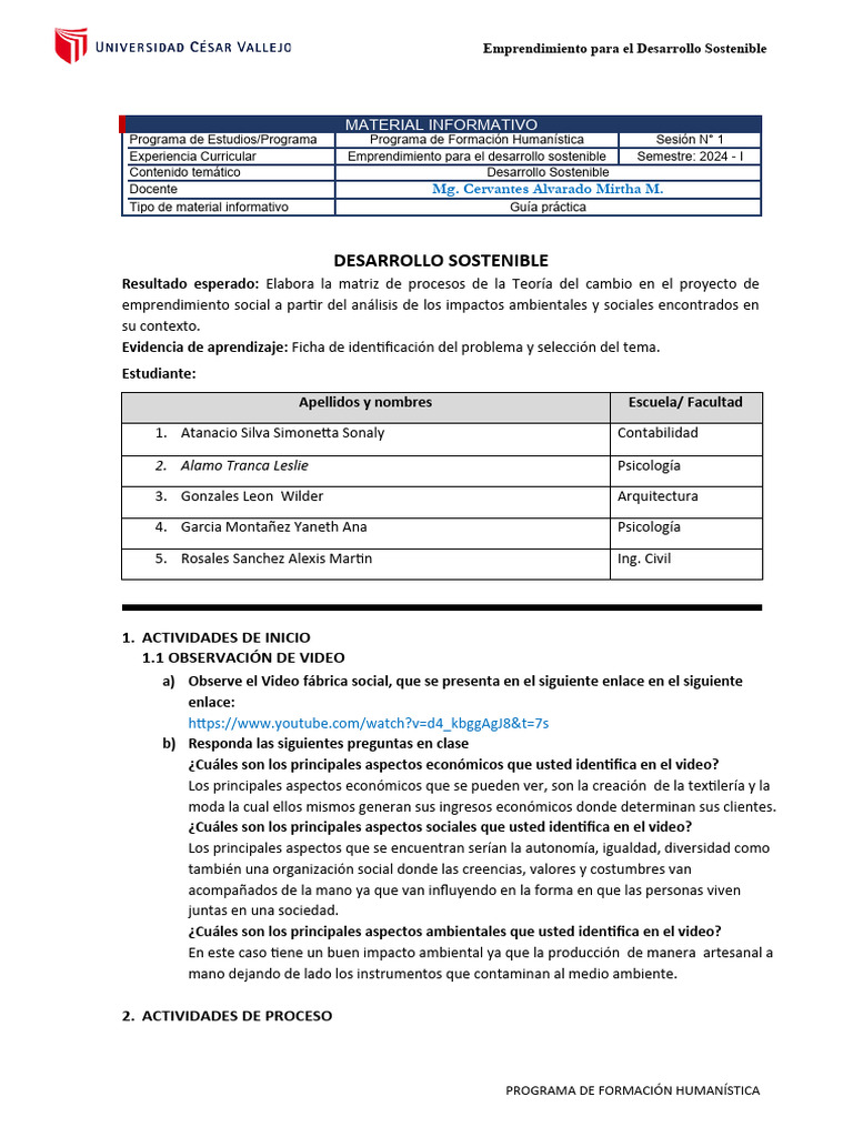 Emprendimiento Social y Sostenible 2024 | PDF | Desarrollo sostenible ...