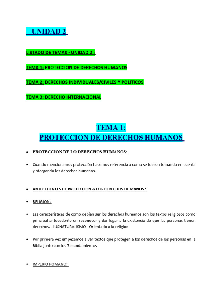 Unidad 2 - Derechos Humanos | PDF | Derechos | Derechos humanos