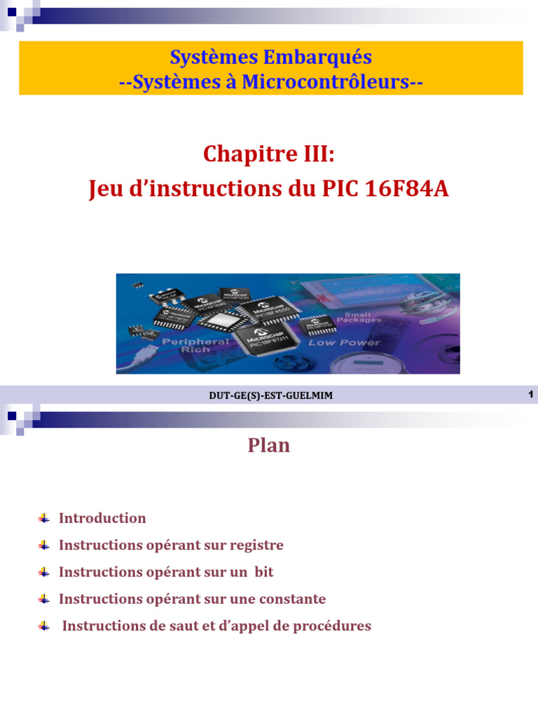 Instructions du PIC 16F84A | PDF | Programme informatique | Programmation