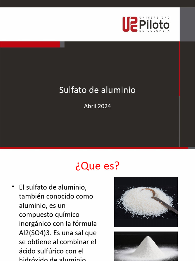 Sulfato de Aluminio | PDF | Agua | Sal (química)