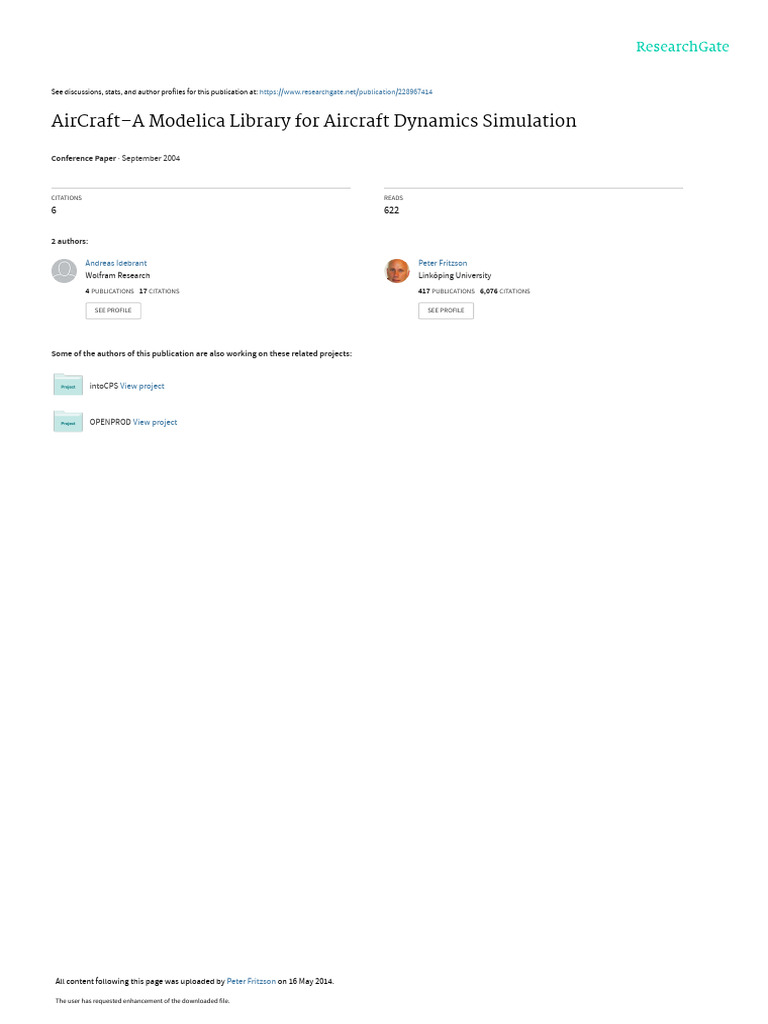 AirCraft-A Modelica Library For Aircraft Dynamics | PDF | Mass | Gravity