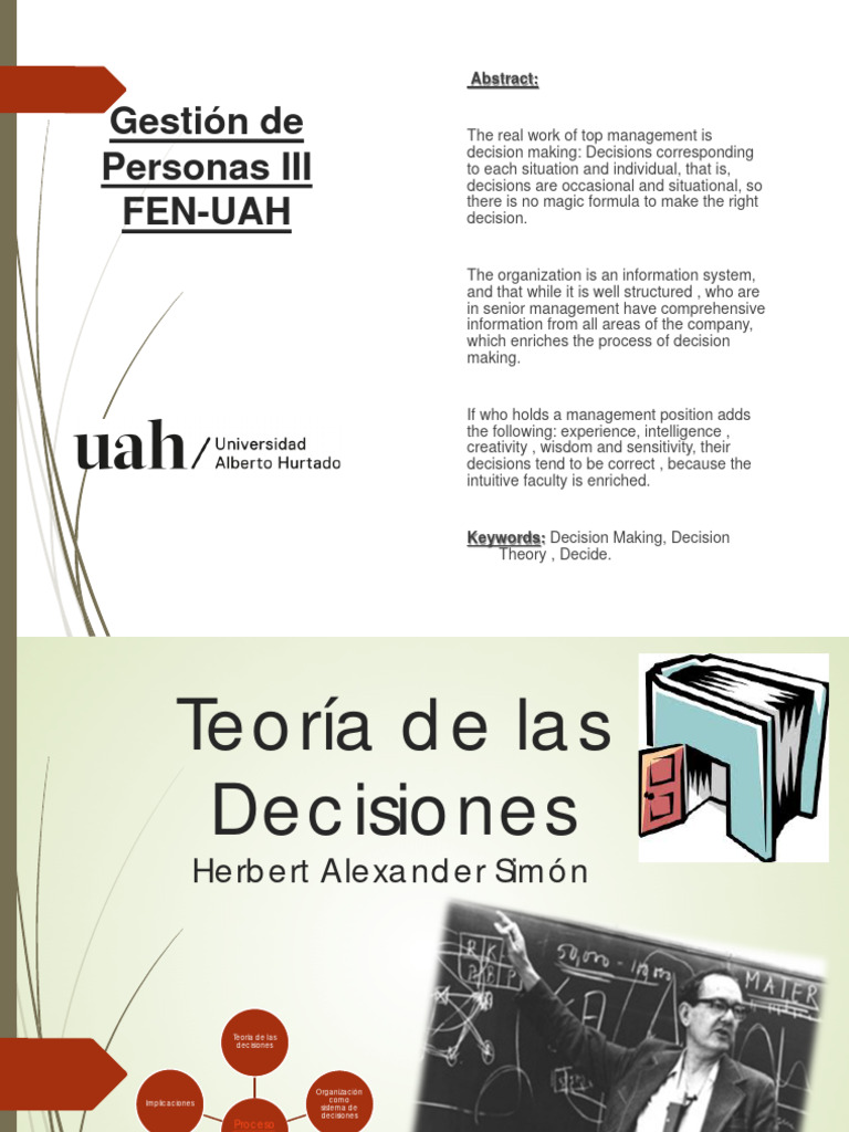 Teoría de Decisiones de Herbert Simon | PDF | Toma de decisiones ...
