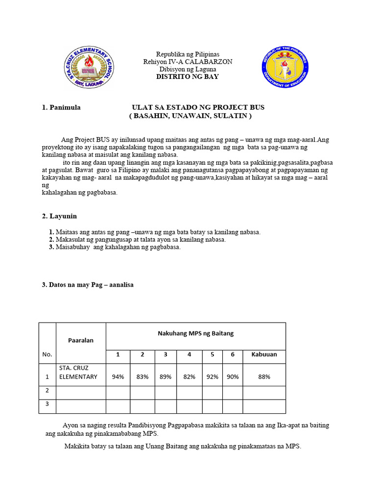 Sta. Cruz Project Bus | PDF