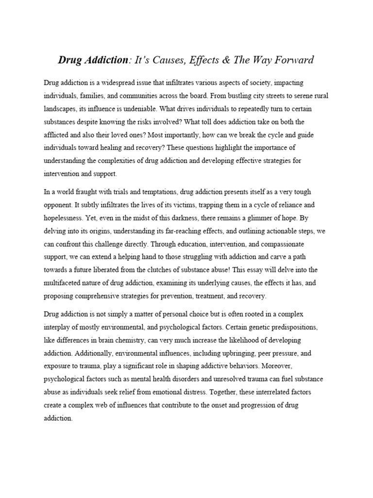 Understanding Drug Addiction: Causes & Solutions | PDF | Substance ...