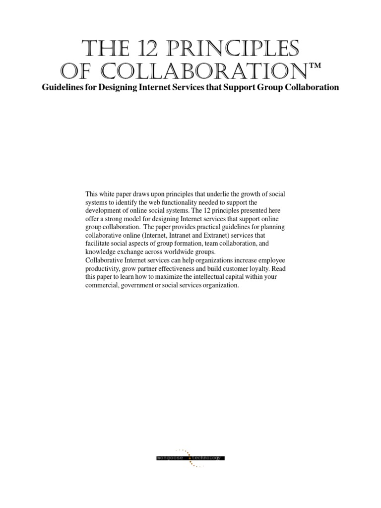 12 Principles High | PDF | Community | Reputation