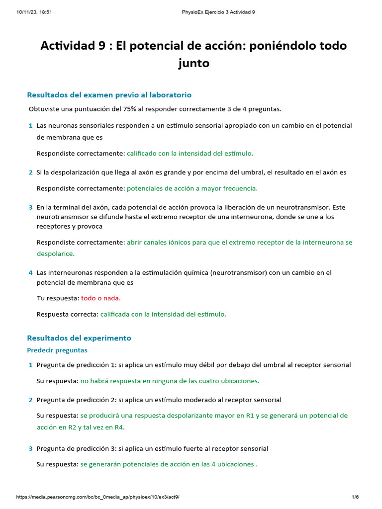 Potencial de Acción y Sinapsis Neuronal | PDF | Potencial de acción ...