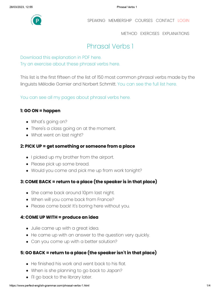 Essential Phrasal Verbs Explained | PDF | English Language | Linguistics
