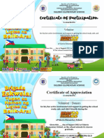 BRIGADA ESKWELA CERTIFICATE OF PARTICIPATION and PLEDE OF COMMITMENT BOOKLET