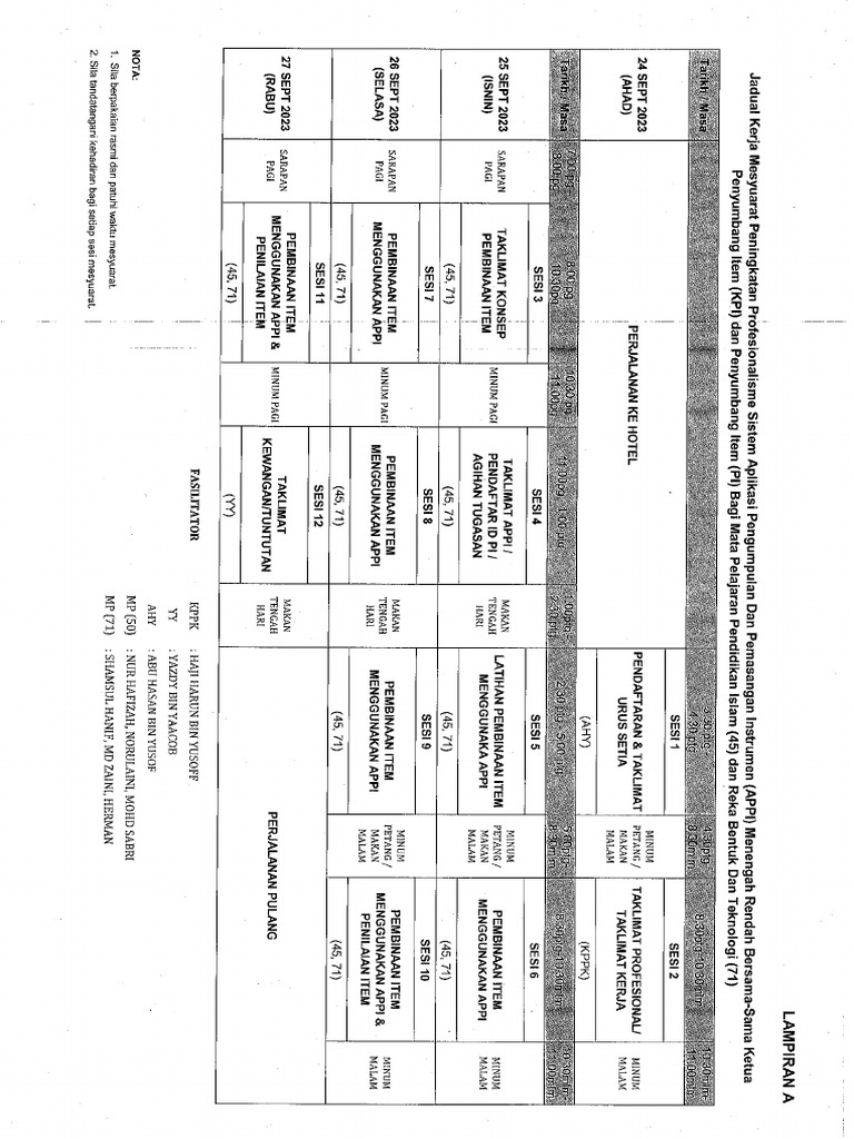Jadual Appi (Rbt&p.islam) | PDF