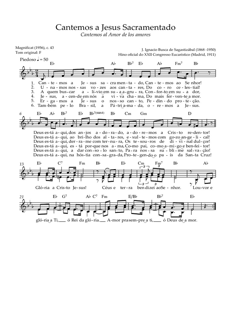 Cantemos A Jesus Sacramentado | PDF