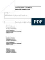 Reporte Semanal de Aprendizaje SED