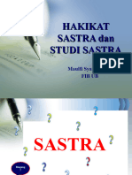 Hakikat Sastra Dan Studi Sastra