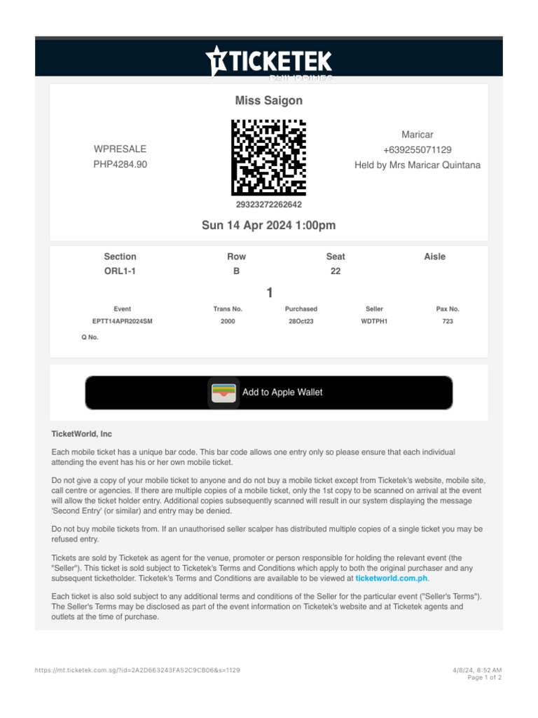 Ticket Ek PDF