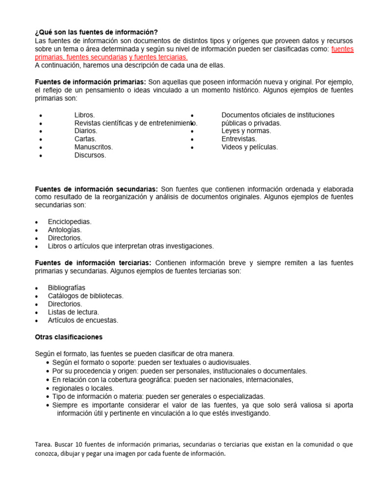 Qué Son Las Fuentes de Información | PDF | Documento