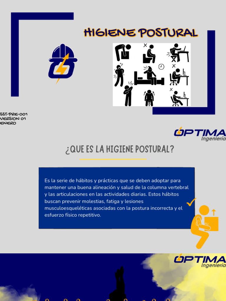 Higiene Postural | PDF | Factores humanos y ergonomía | Dolor lumbar