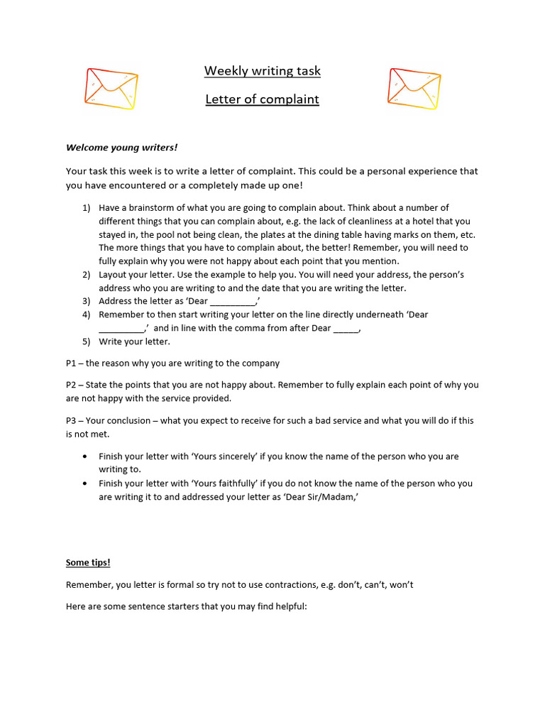 Writing a Formal Complaint Letter Guide | PDF | Noun | Adjective