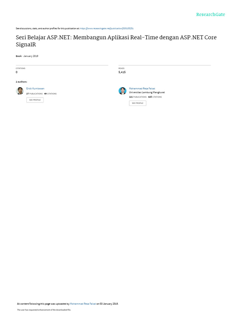 Panduan ASP.NET Core SignalR Real-Time | PDF