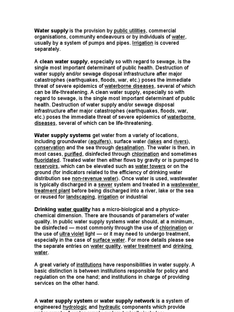 Understanding Water Supply Systems | PDF | Water Supply | Water Supply ...