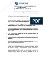 ORIENTAÇÕES GERAIS PARA O TRABALHO EM GRUPO COLABORATIVO