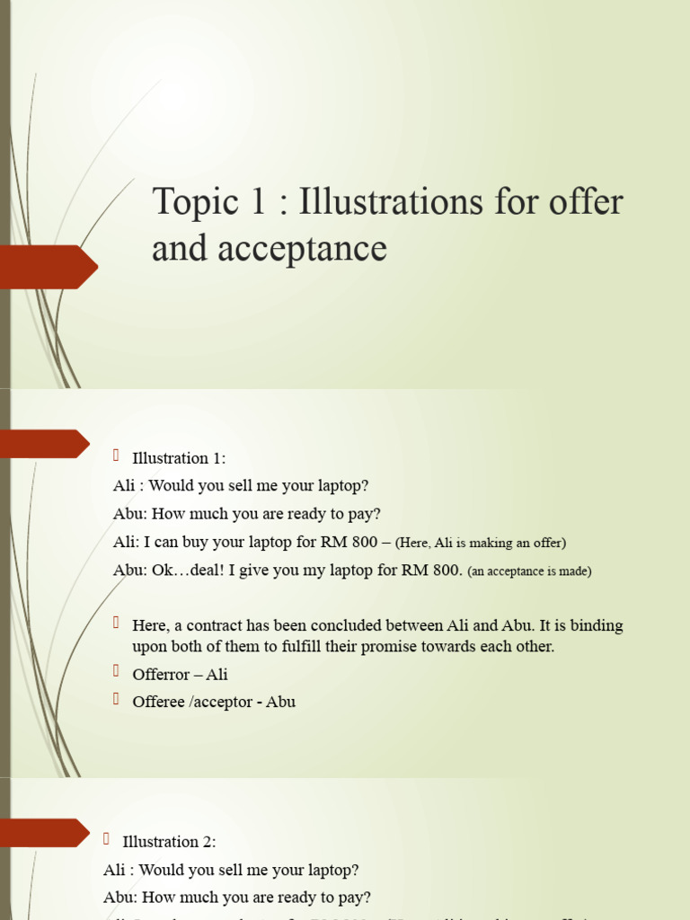 Contract Formation: Offers and Acceptances | PDF | Home & Garden