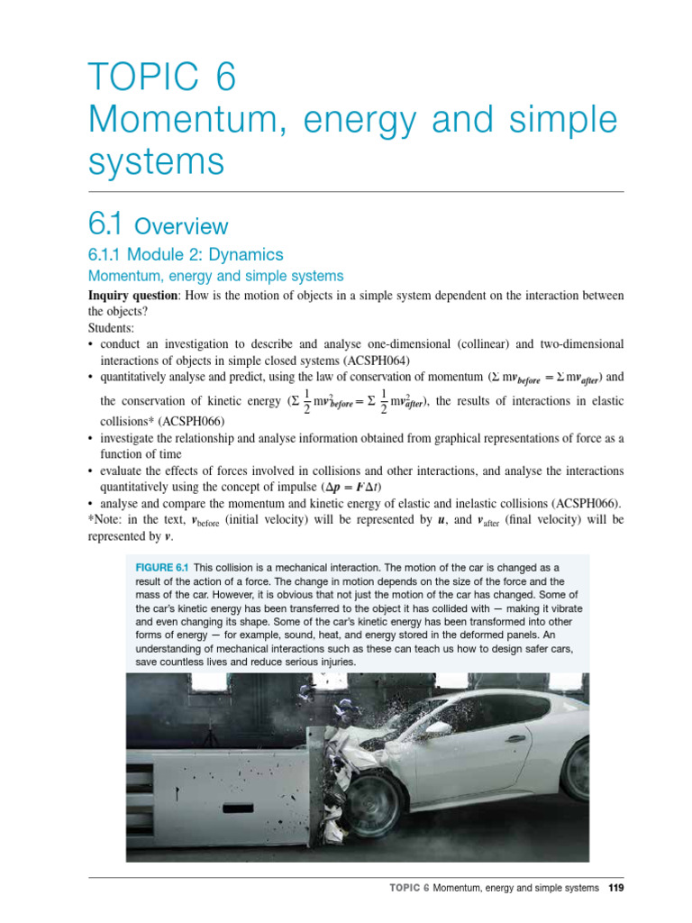 C 06 Momentum Energy and Simple Systems PDF Airbag Momentum