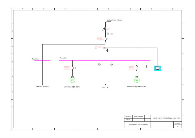 Main Acb 3P/1000A 65KA/DRAW: Đường Trung Thế 22Kv | PDF
