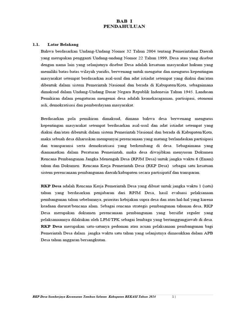 Narasi RKP Desa | PDF