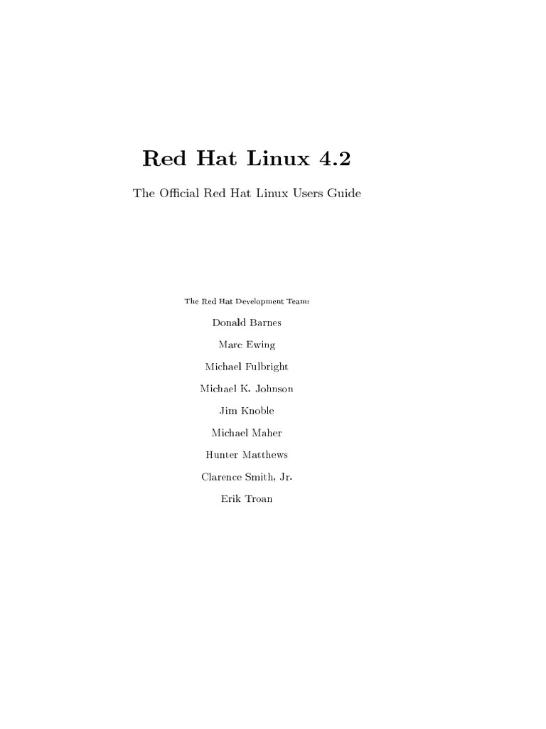 Red Hat Linux 4.2 User's Guide | PDF | Floppy Disk | Operating System