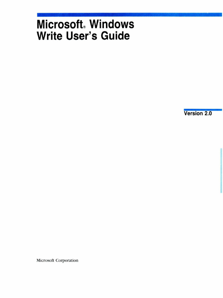 Windows 2.11 286 Write User's Guide | PDF | Microsoft Word | Microsoft ...
