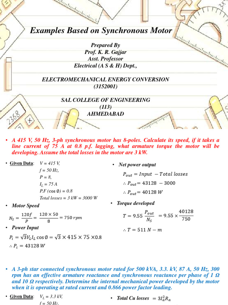 4 Synchronous Motor Pdf Electrical Impedance Electric Power