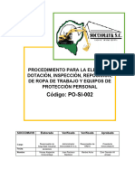 PO-SI-002 Ropa de Trabajo - Equipo de Protección Personal