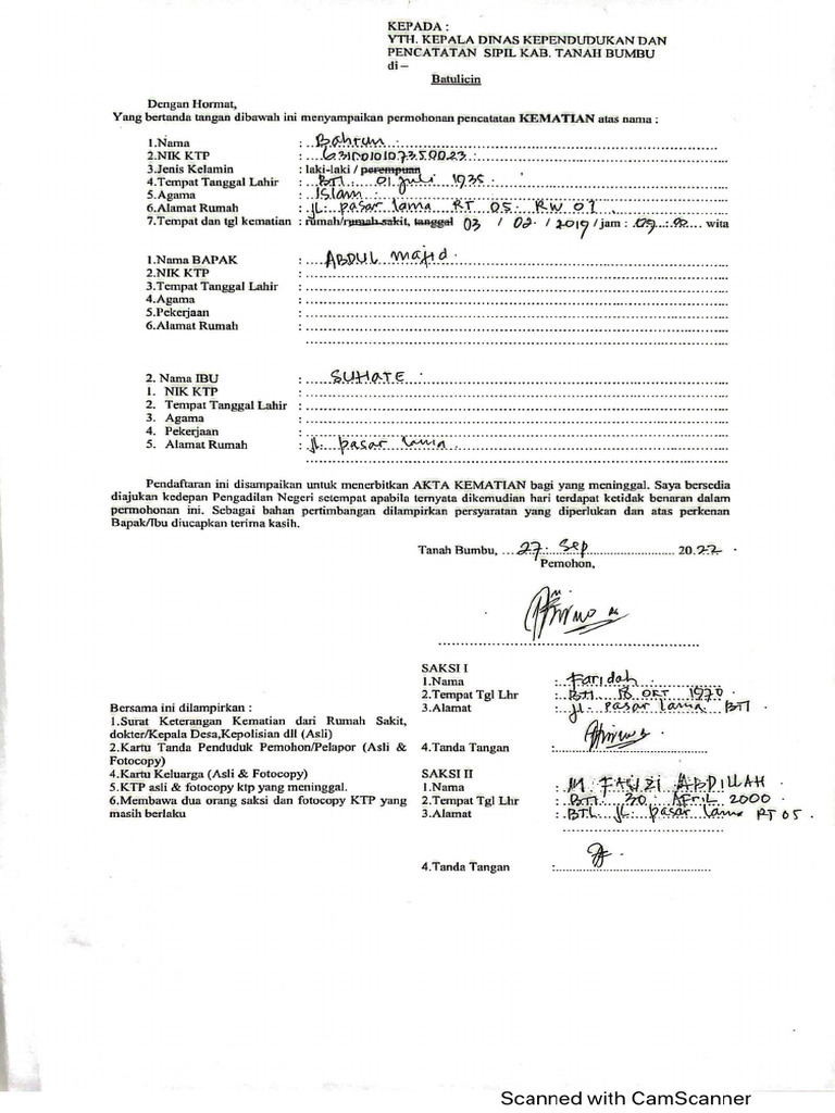 Formulir Kematian Pdf