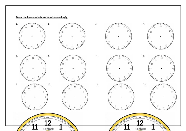 Drawing Clock Hands Instructions | PDF | Science & Mathematics