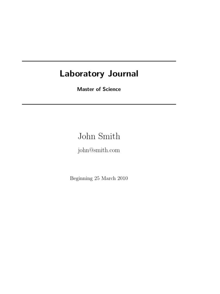 John Smith's Lab Journal Example | PDF | Teaching Methods & Materials ...