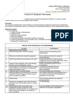 NGT Feeding Procedure Checklist